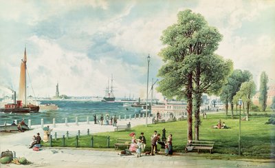 Castle Garden (View of Battery Park from South Ferry to Castle Garden) c.1886 by Andrew Melrose